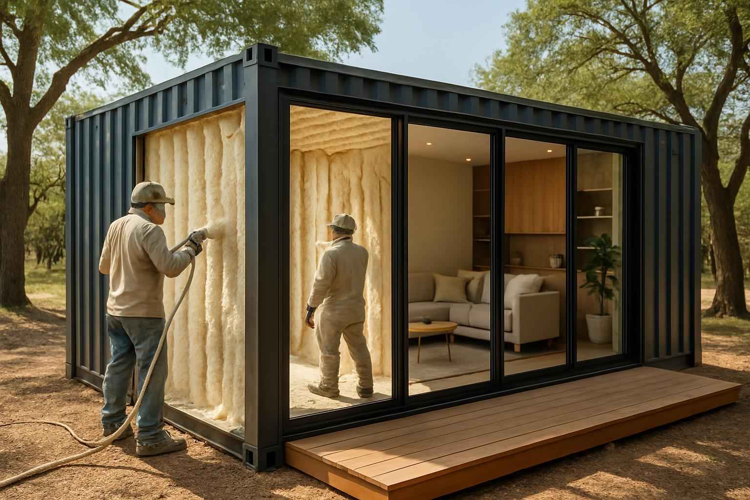 Container Retrofit Insulation in Cypress Mill TX