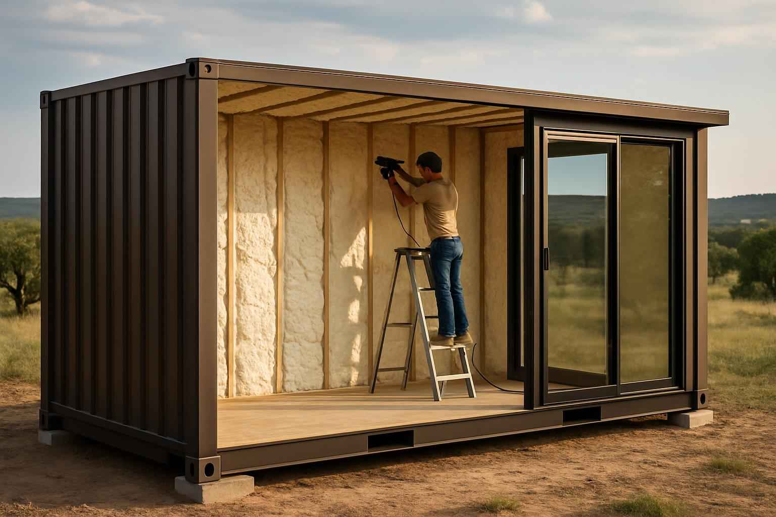 Container Retrofit Insulation in Round Mountain TX