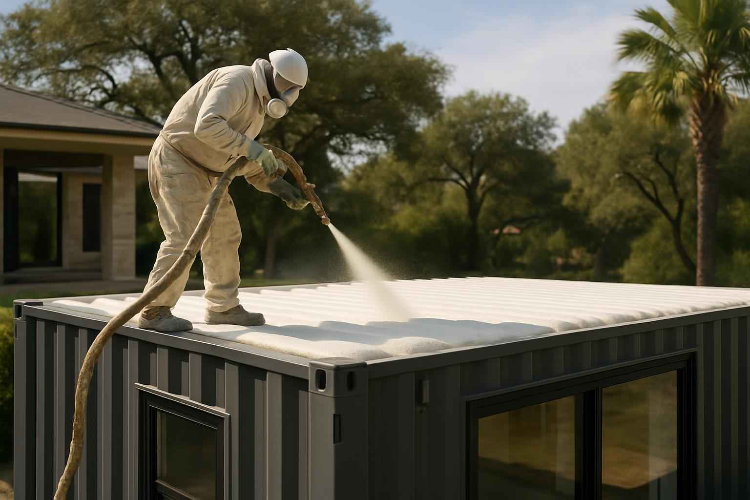 Container Roof Foam Installer in Kingsland TX