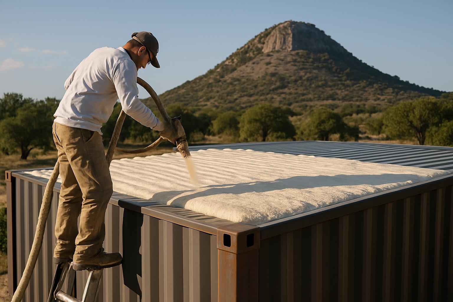 Container Roof Foam Installer in Round Mountain TX
