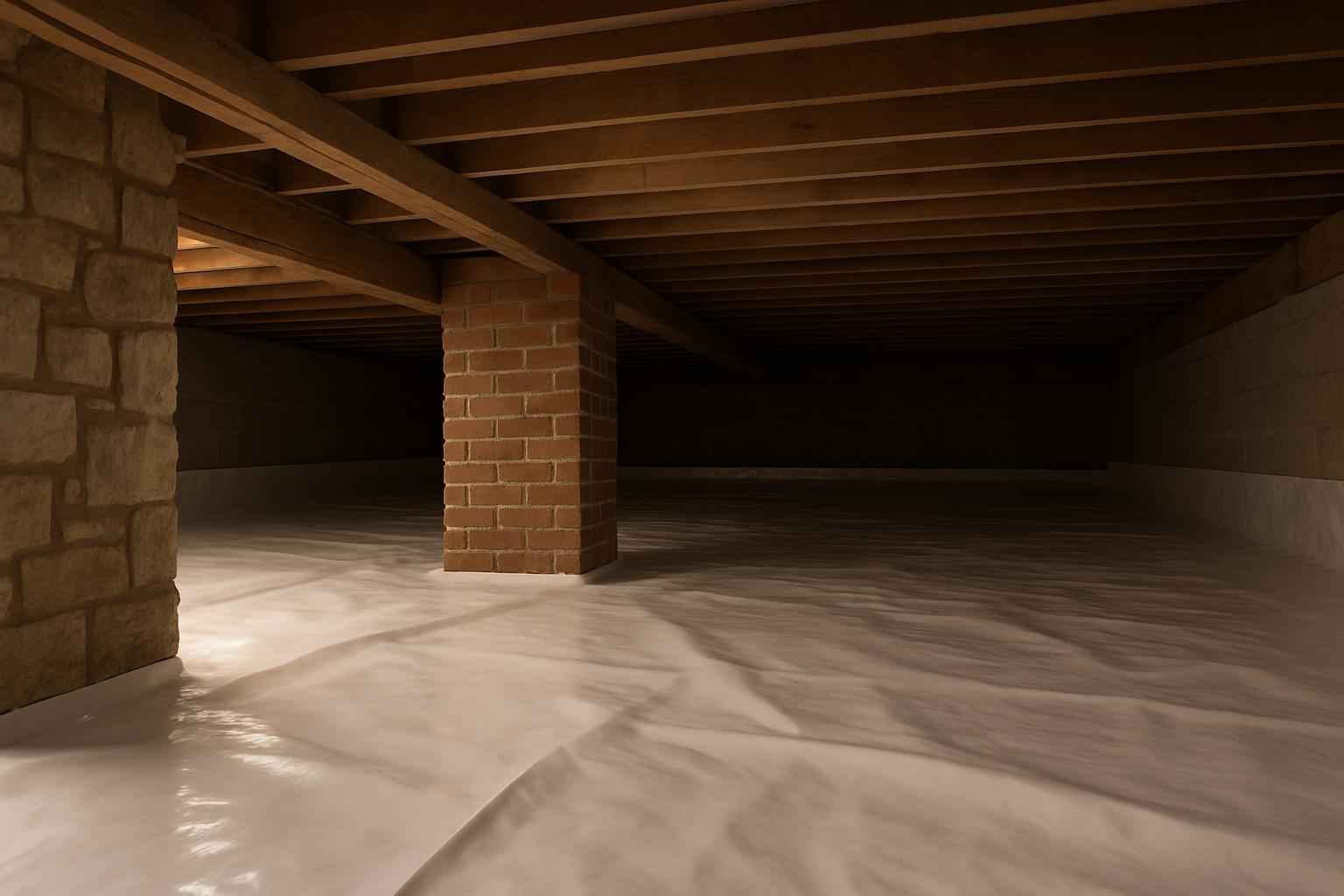 Crawl Space Vapor Barrier Installation in Hunt TX