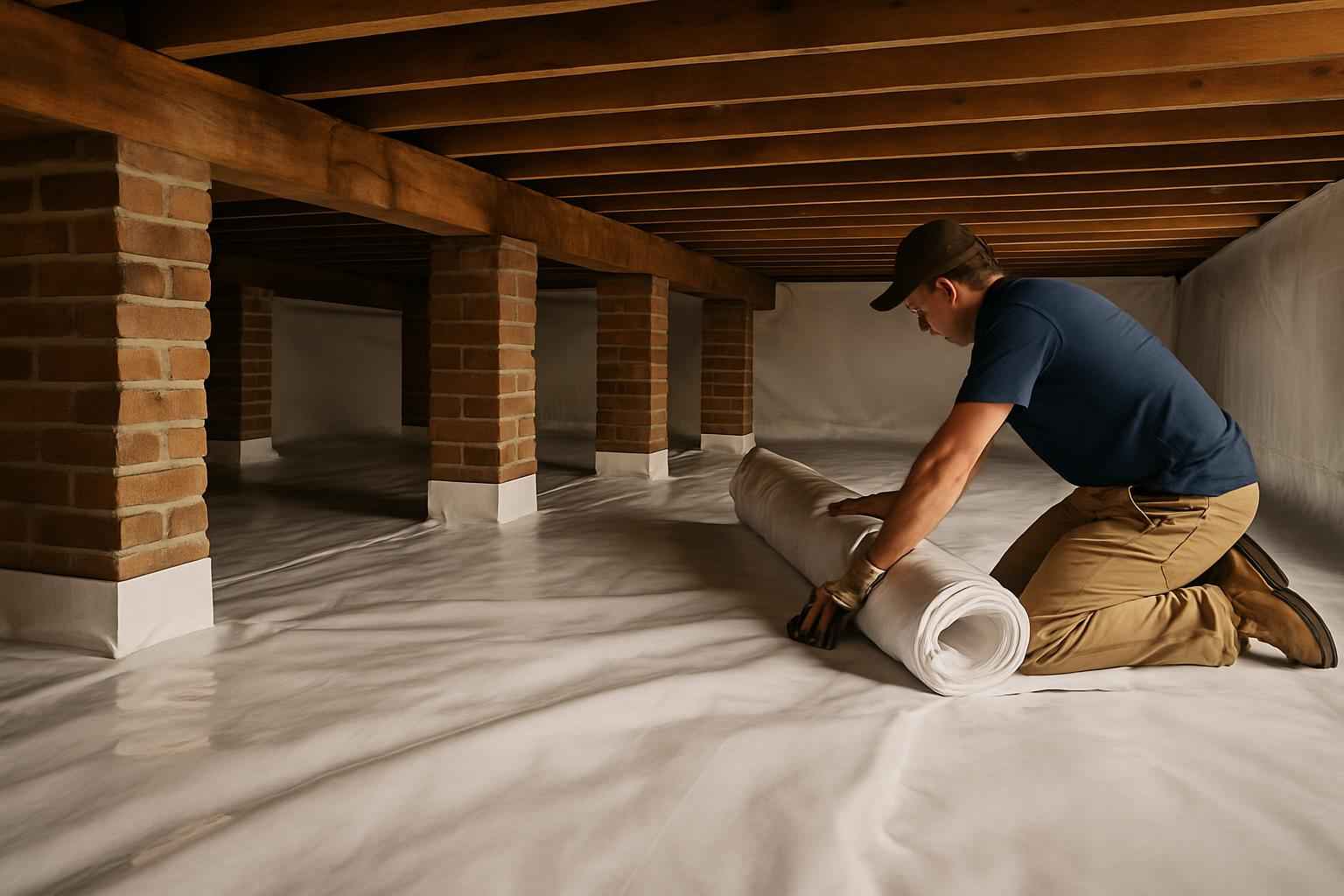 Crawl Space Vapor Barrier Installation in Kingsland TX