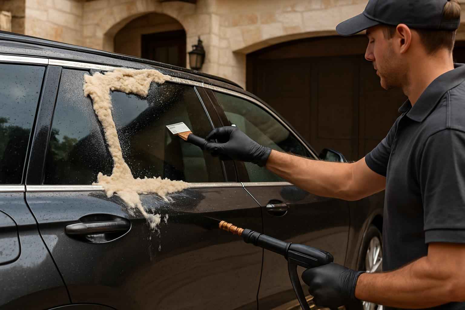 Foam Overspray Cleanup in Kendalia TX