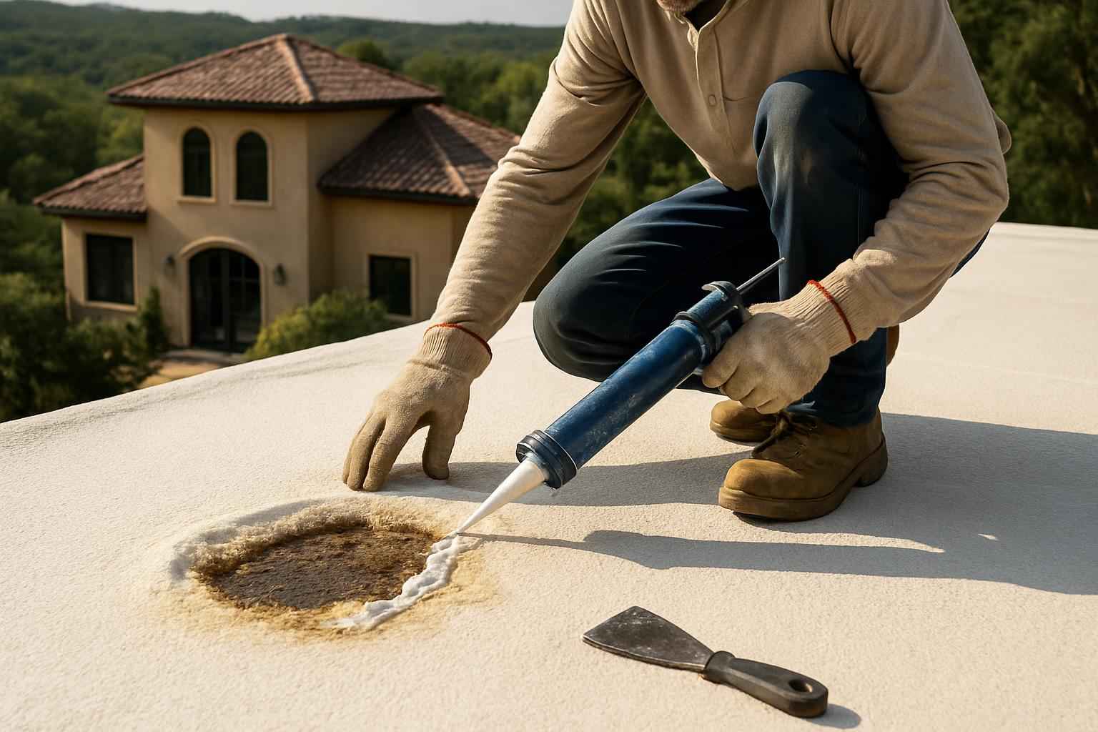 Foam Roof Leak Repair Service in Hunt TX