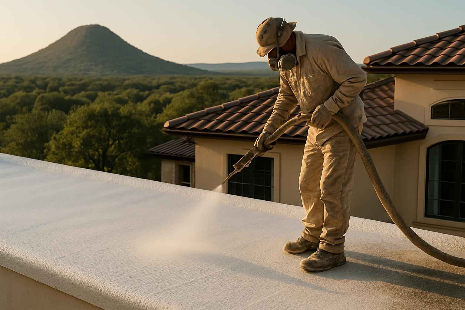 Foam Roof Leak Seal Service in Round Mountain TX