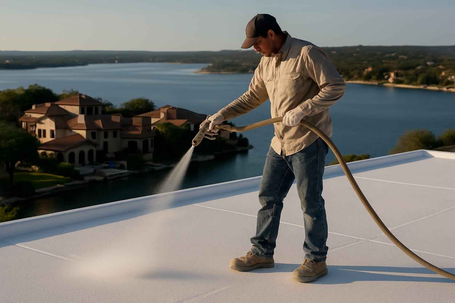 Foam Roof Recoat Company Near Me in Horseshoe Bay TX
