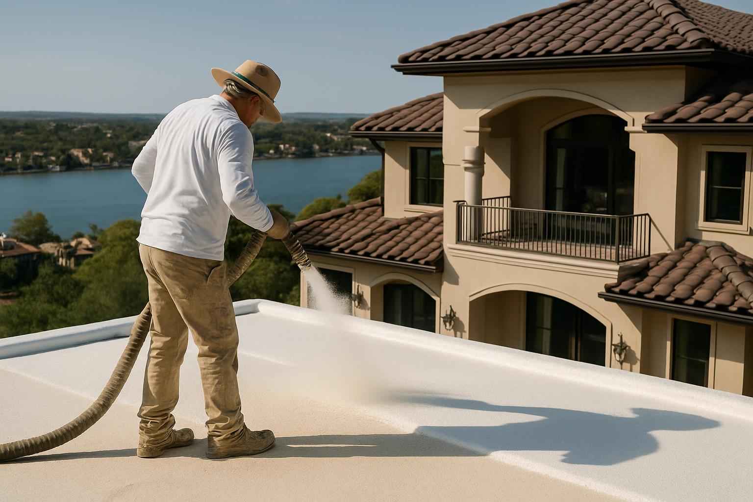 Foam Roof Recoat Maintenance in Horseshoe Bay TX