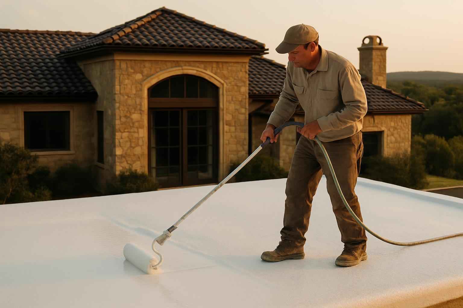 Foam Roof Recoat Maintenance in Hunt TX