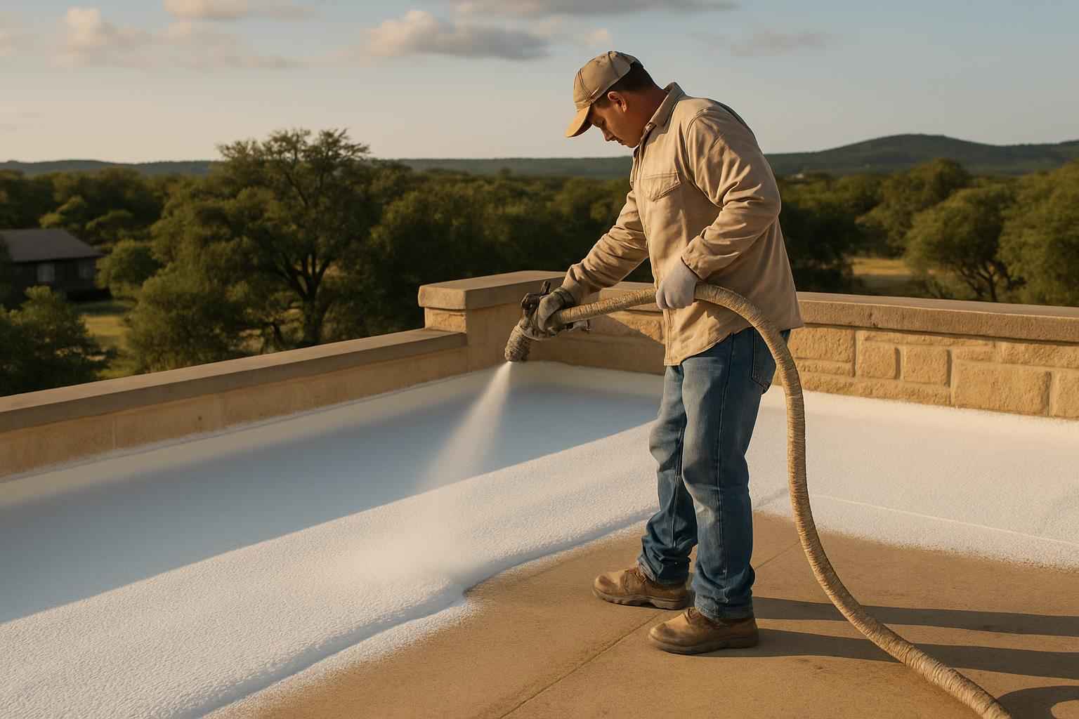 Foam Roof Recoat Maintenance in Llano TX