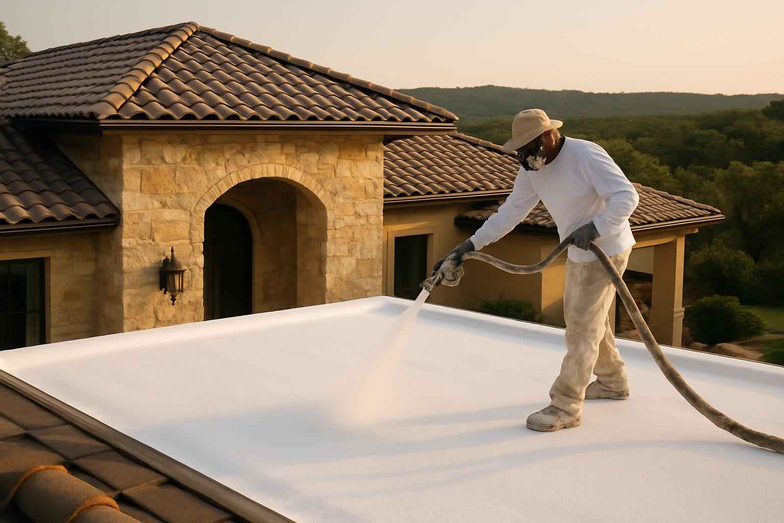 Foam Roof Restoration Contractor in Round Mountain TX