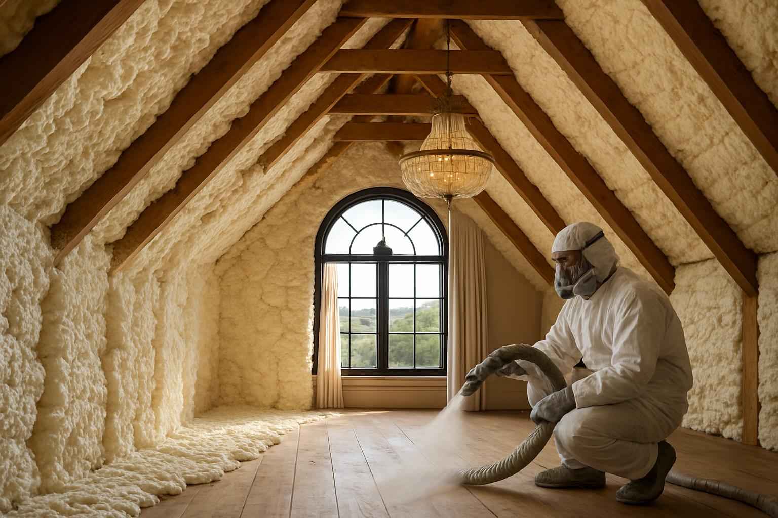 Open Cell Attic Insulation in Round Mountain TX