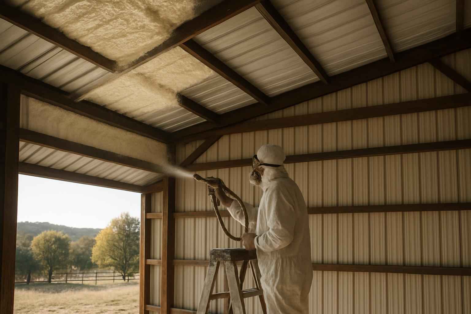 Pole Barn Roof Foam in Cypress Mill TX