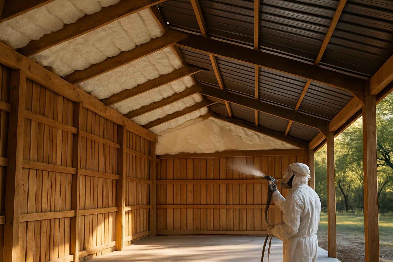 Pole Barn Roof Foam in Hunt TX