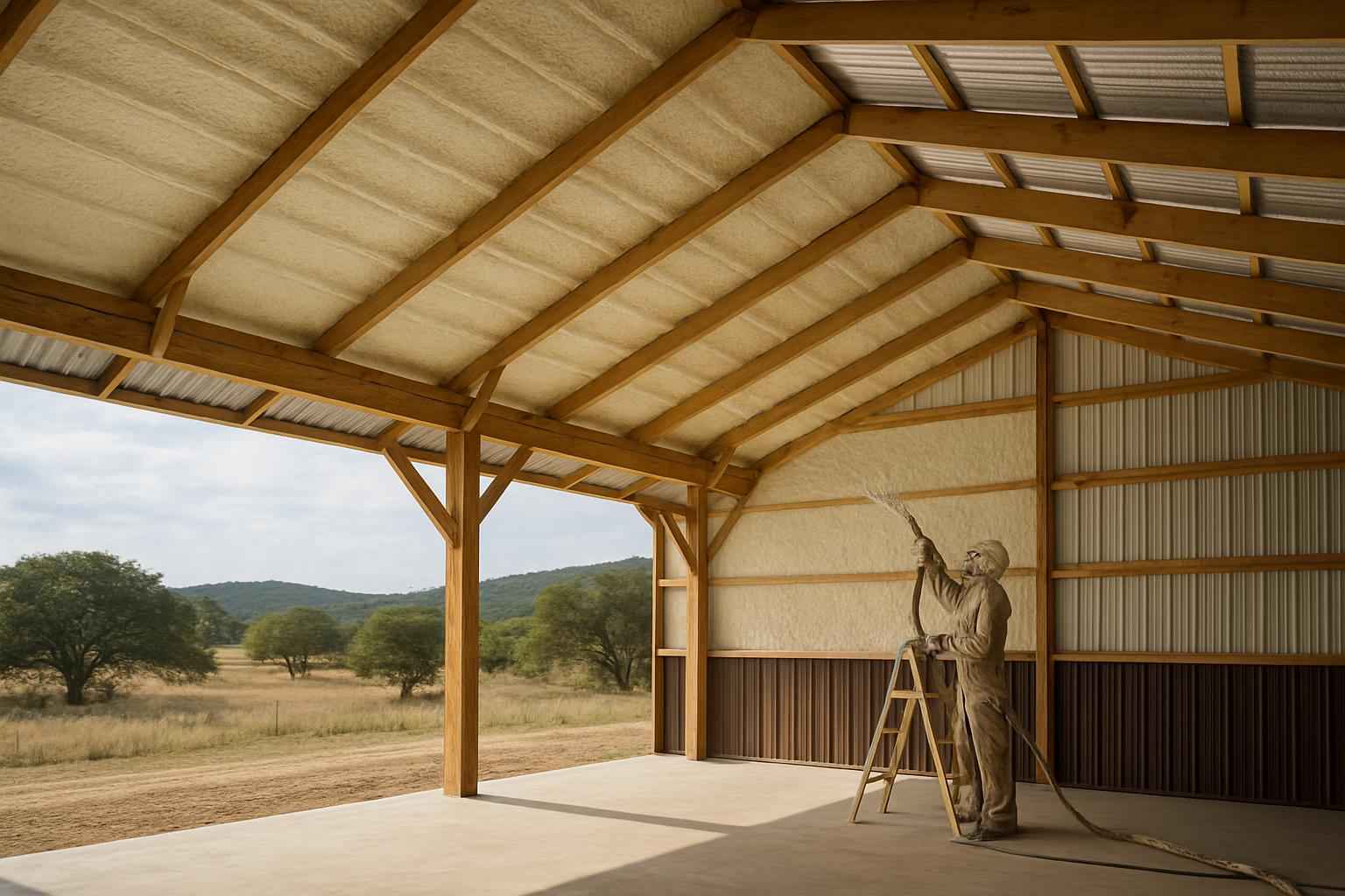 Pole Barn Roof Foam in Round Mountain TX