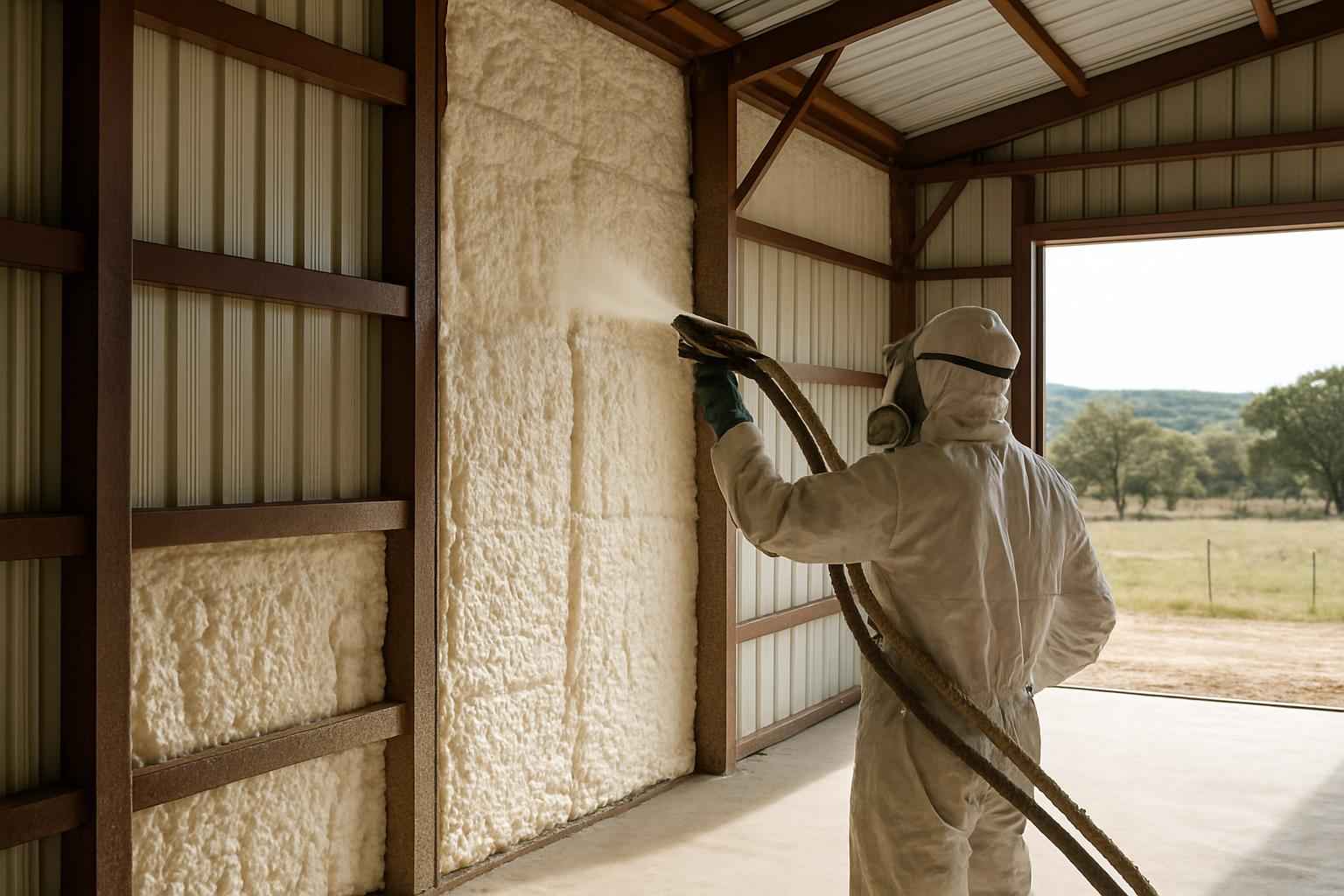 Pole Barn Wall Foam Service in Boerne TX