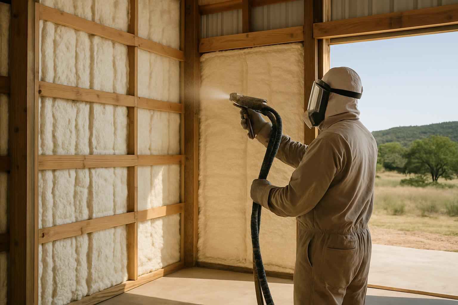 Pole Barn Wall Foam Service in Round Mountain TX