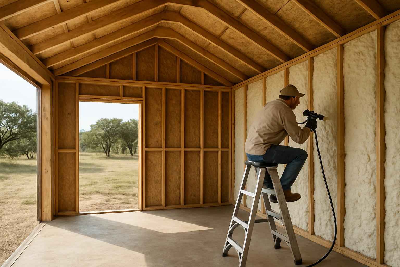 Shed Insulation Retrofit in Round Mountain TX