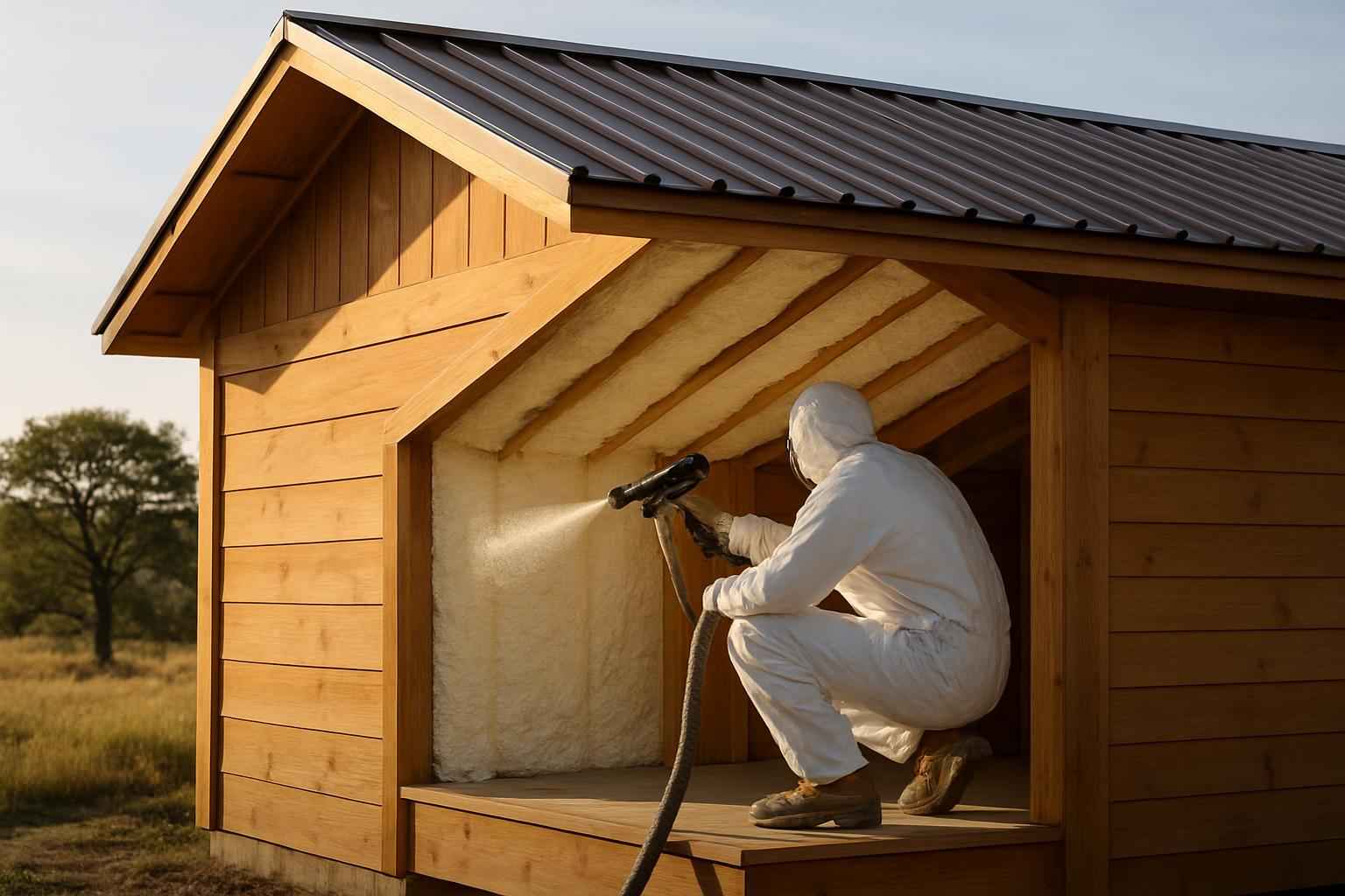 Shed Roof Foam Installer in Round Mountain TX