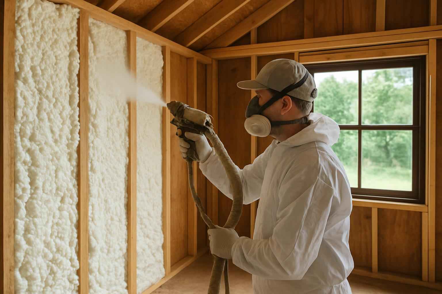 Shed Wall Foam Service in Round Mountain TX