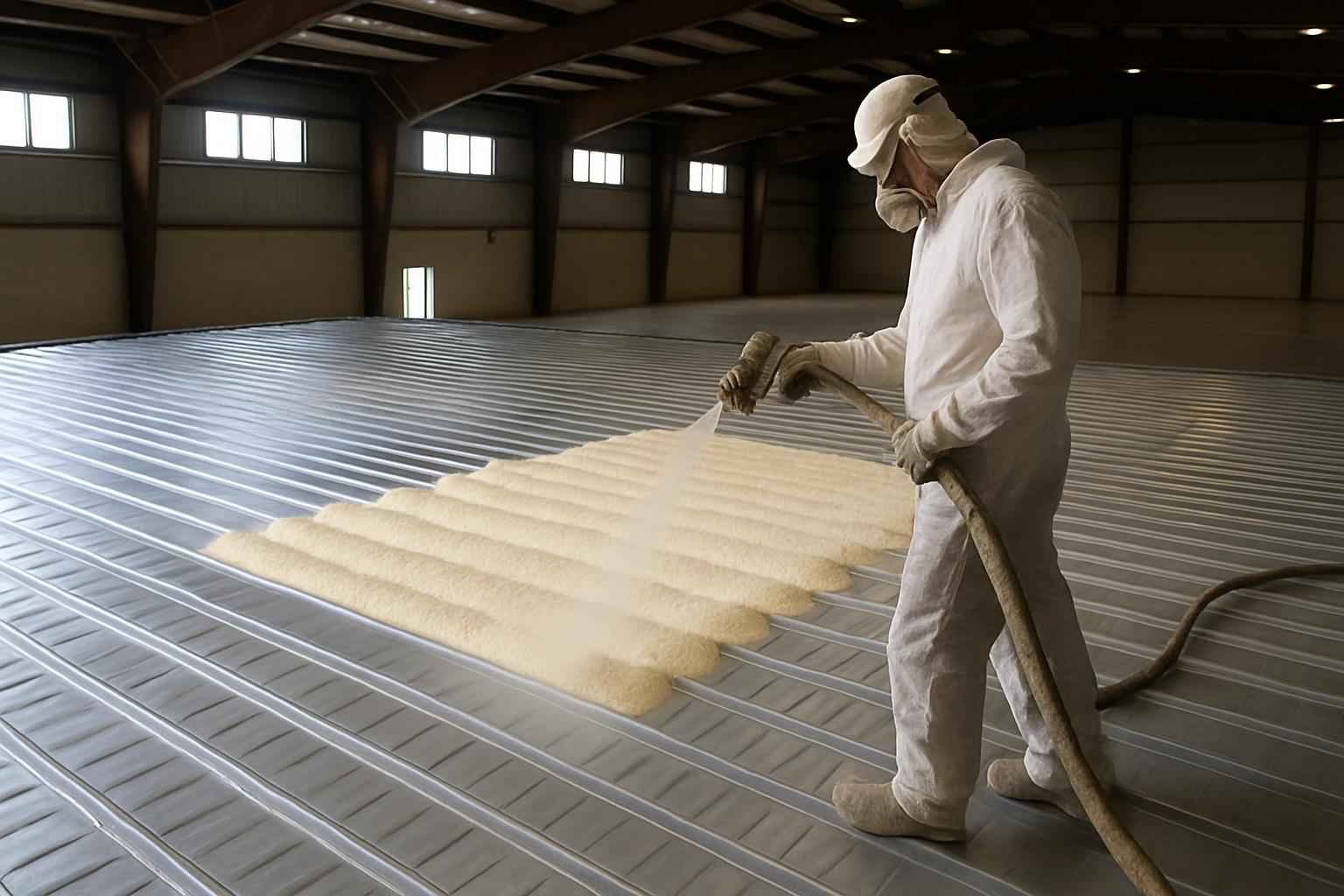 Warehouse Metal Roof Foam in Cypress Mill TX