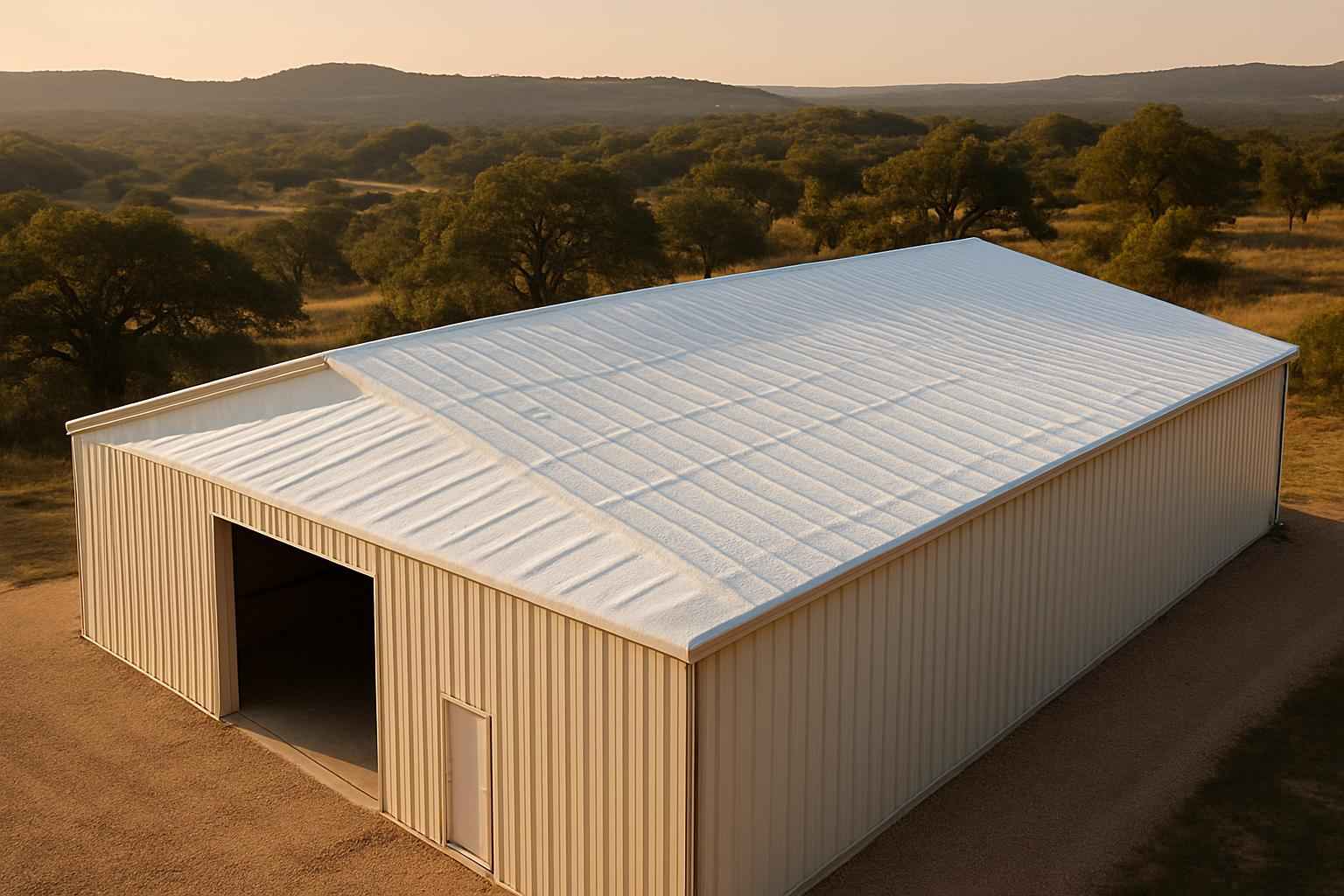 Warehouse Metal Roof Foam in Round Mountain TX