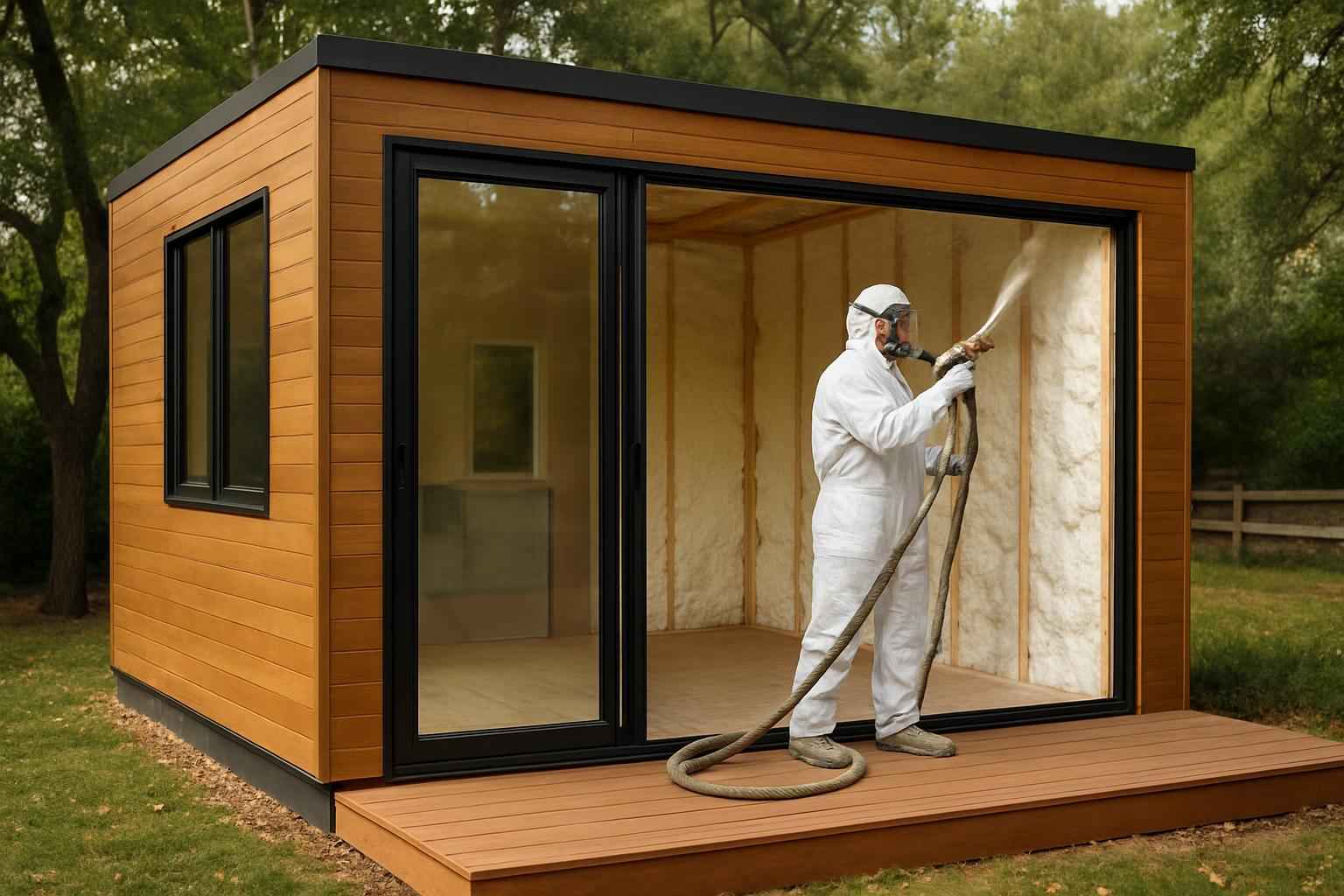 Backyard Office Shed Insulation in Pipe Creek TX