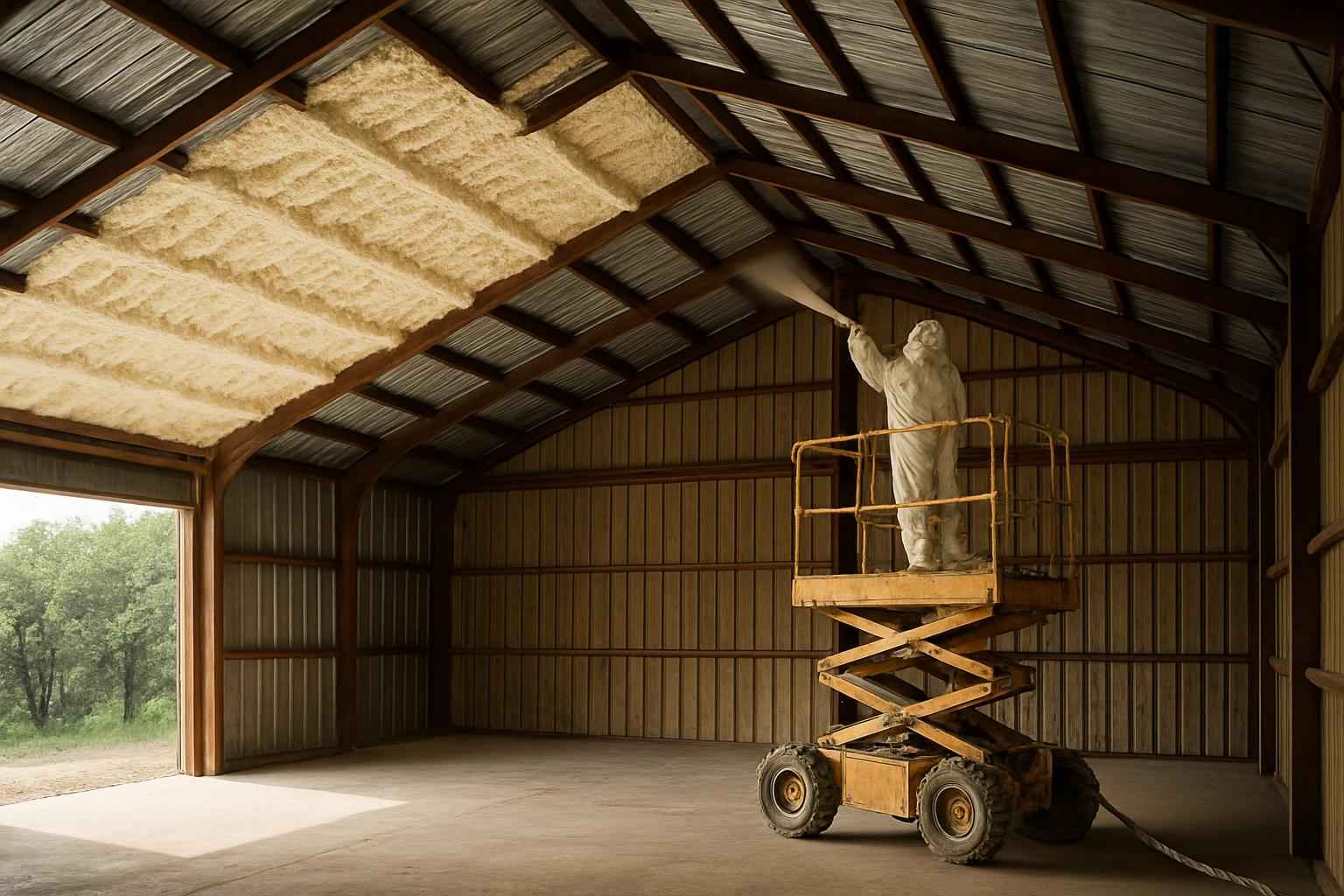 Barn Condensation Control Foam in Fischer TX