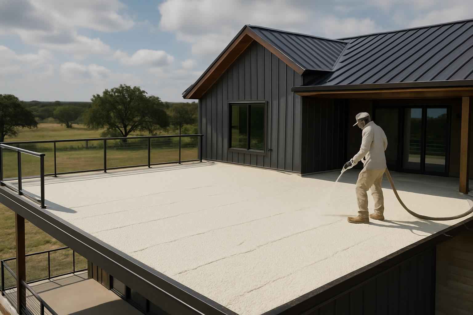 Barndominium Roof Deck Foam in Pontotoc TX