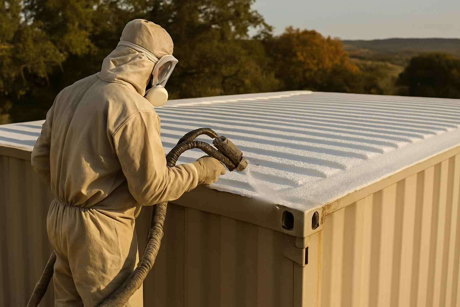Container Roof Foam Installer in Fischer TX