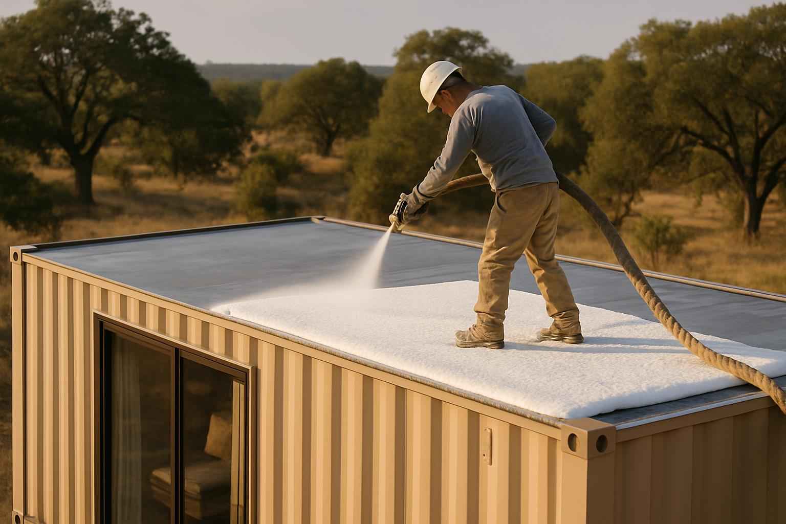 Container Roof Foam Installer in Marble Falls TX