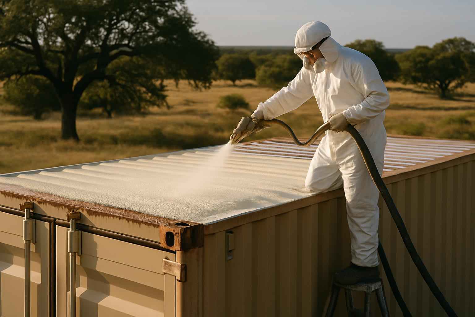 Container Roof Foam Installer in Medina TX