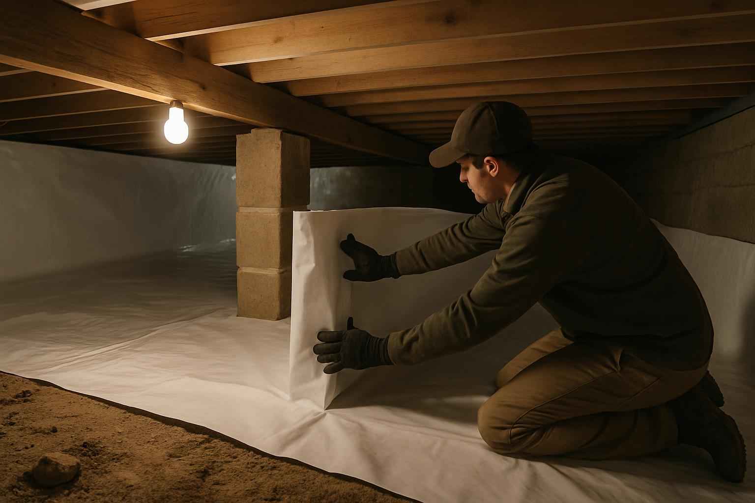 Crawl Space Vapor Barrier Installation in Fischer TX