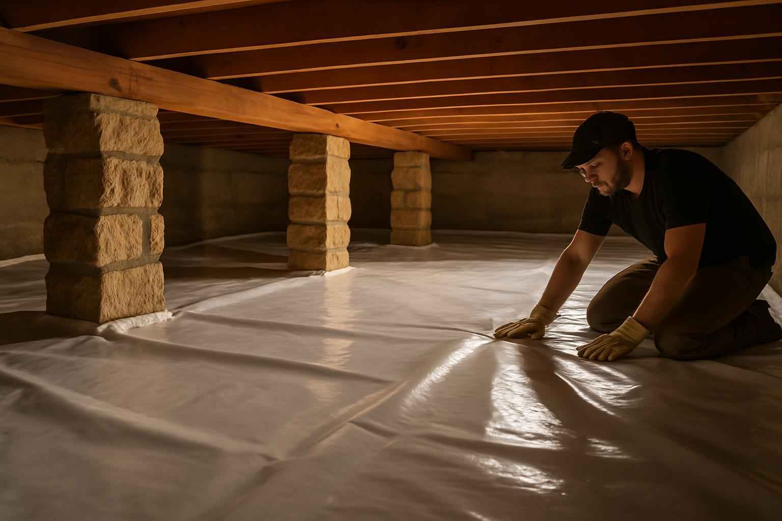 Crawl Space Vapor Barrier Installation in Mason TX