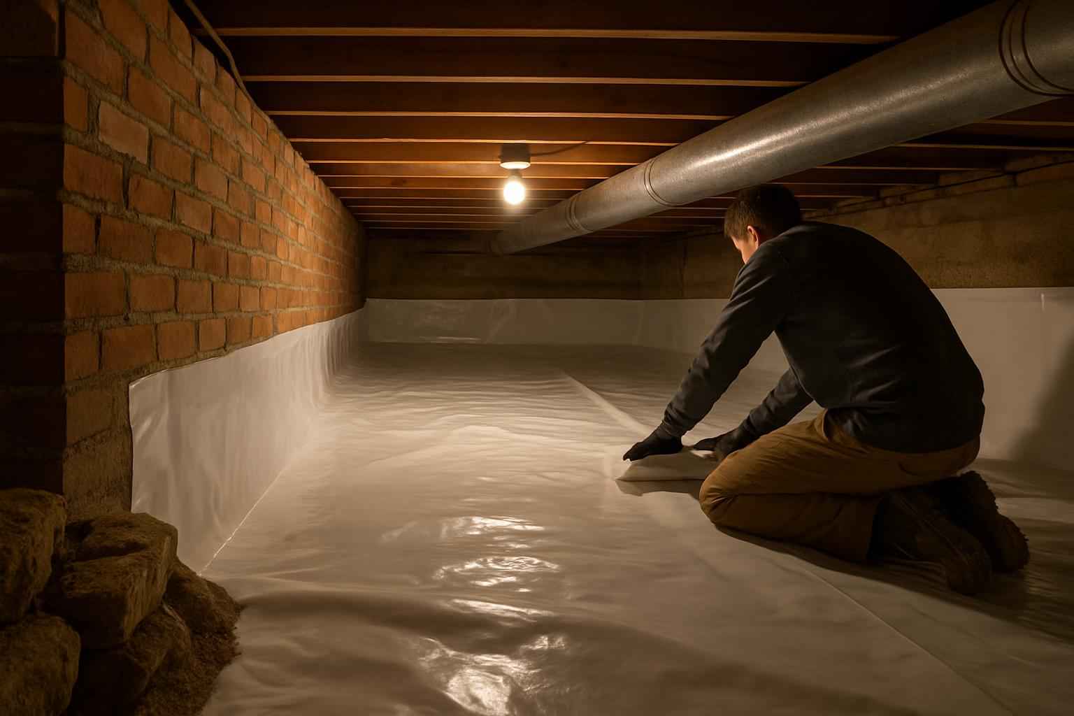 Crawl Space Vapor Barrier Installation in Pipe Creek TX