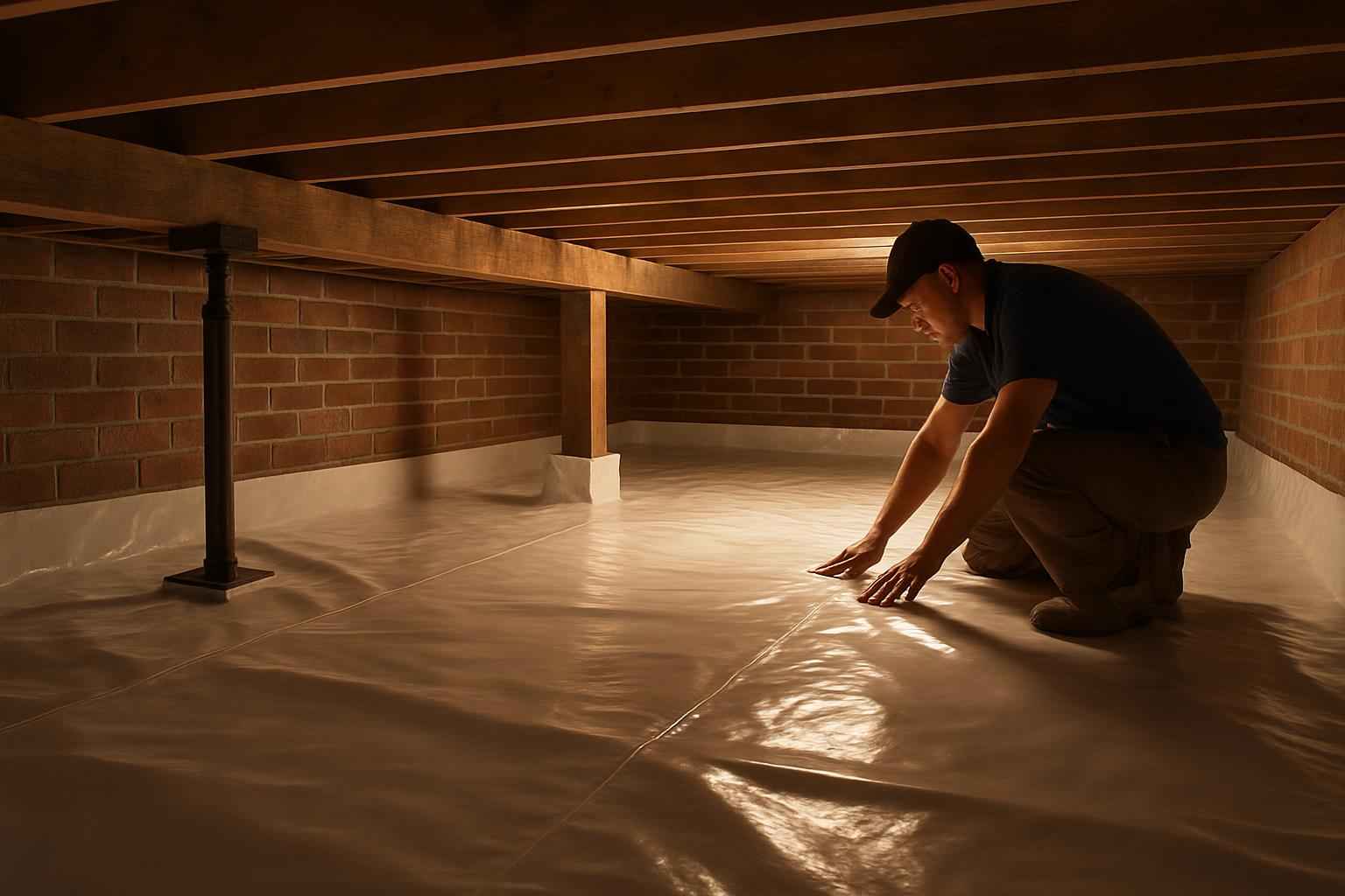 Crawl Space Vapor Barrier Installation in Pontotoc TX