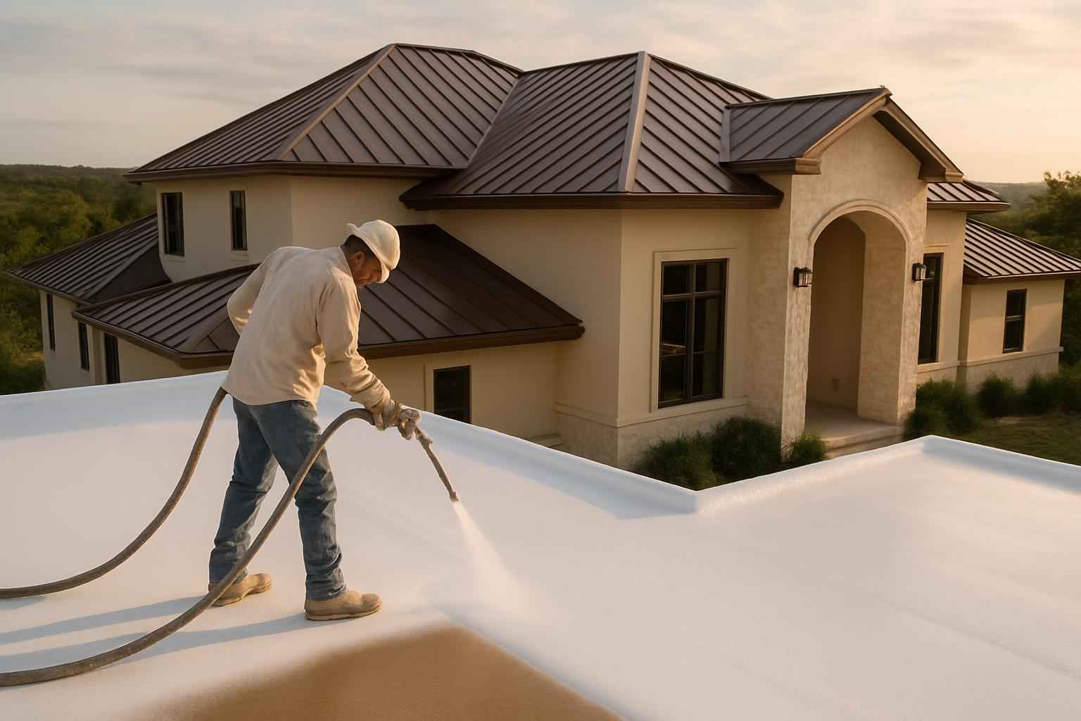 Foam Roof Recoat Maintenance in Fischer TX