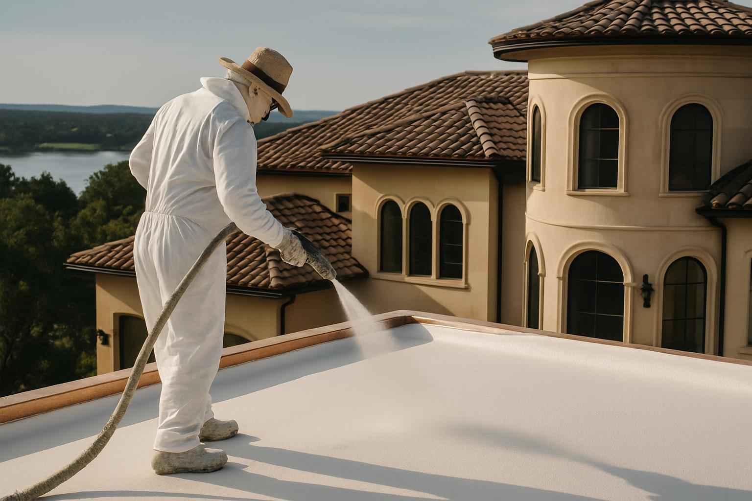 Foam Roof Recoat Maintenance in Marble Falls TX
