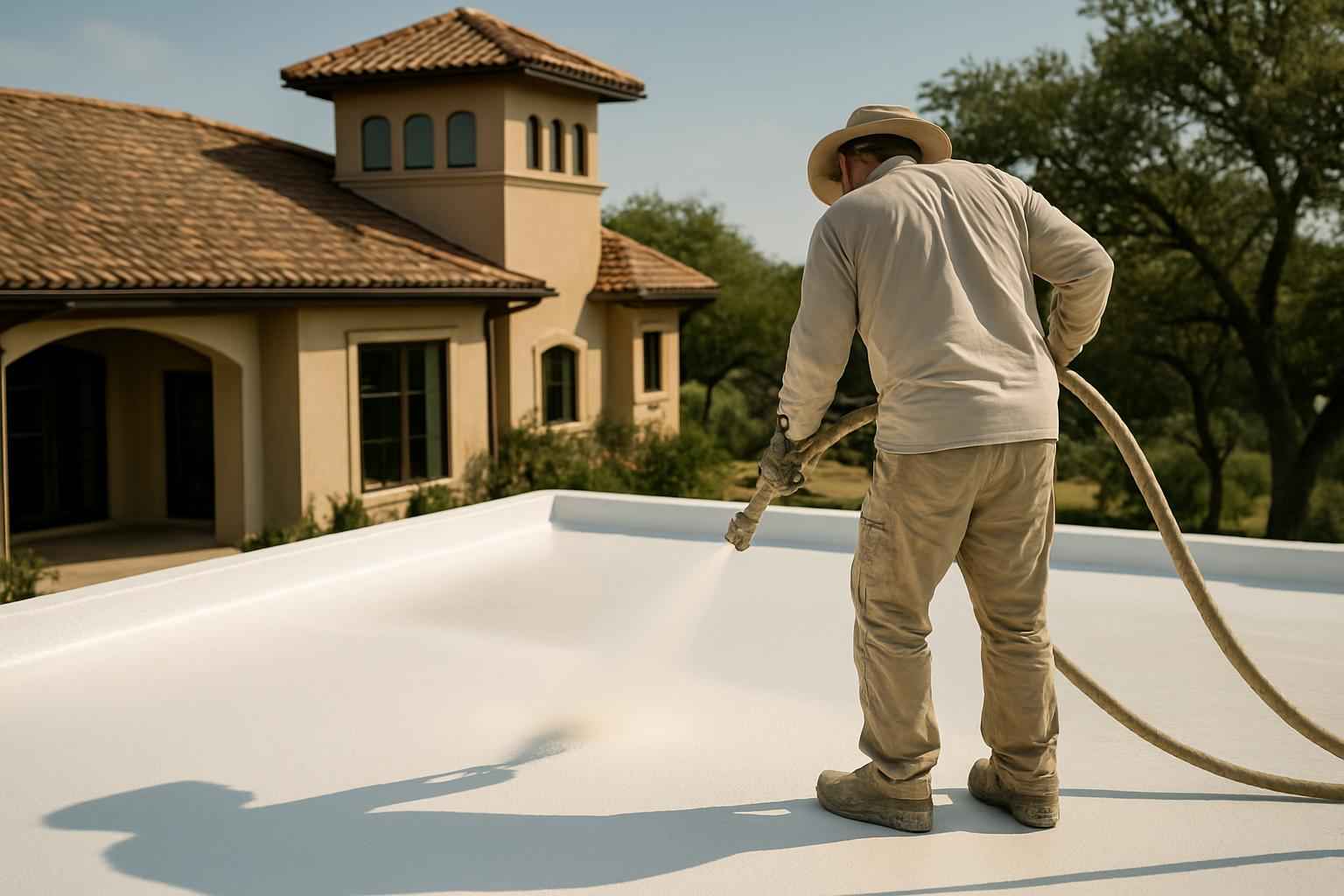 Foam Roof Recoat Maintenance in Medina TX