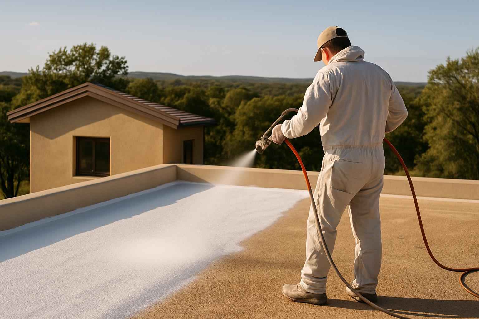 Foam Roof Recoat Maintenance in Pipe Creek TX