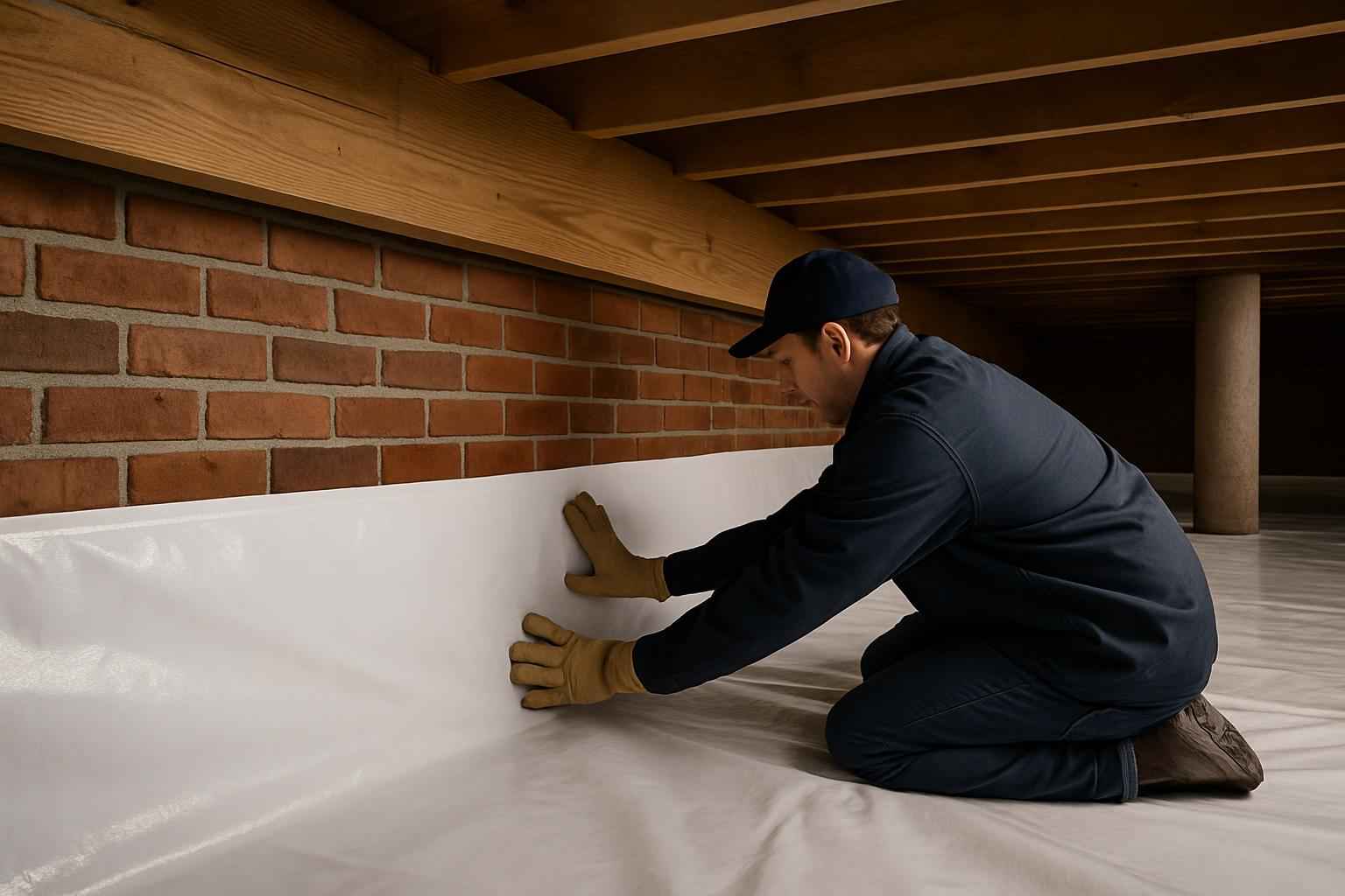 Crawl Space Vapor Barrier Installation