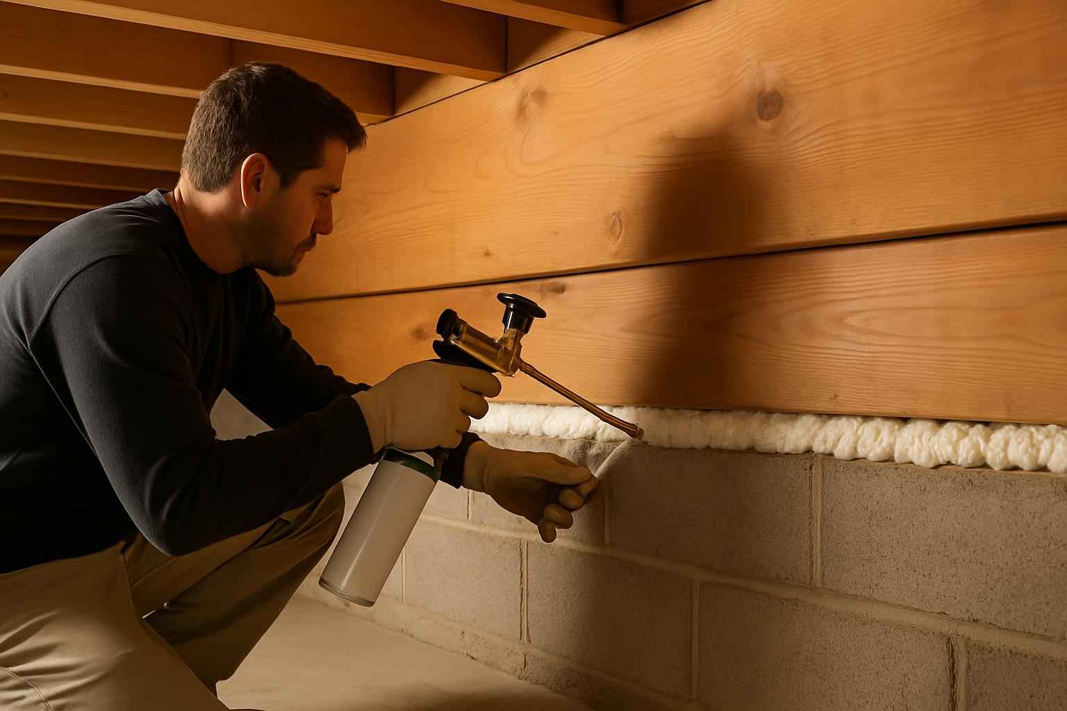 Rim Joist Air Seal Installer