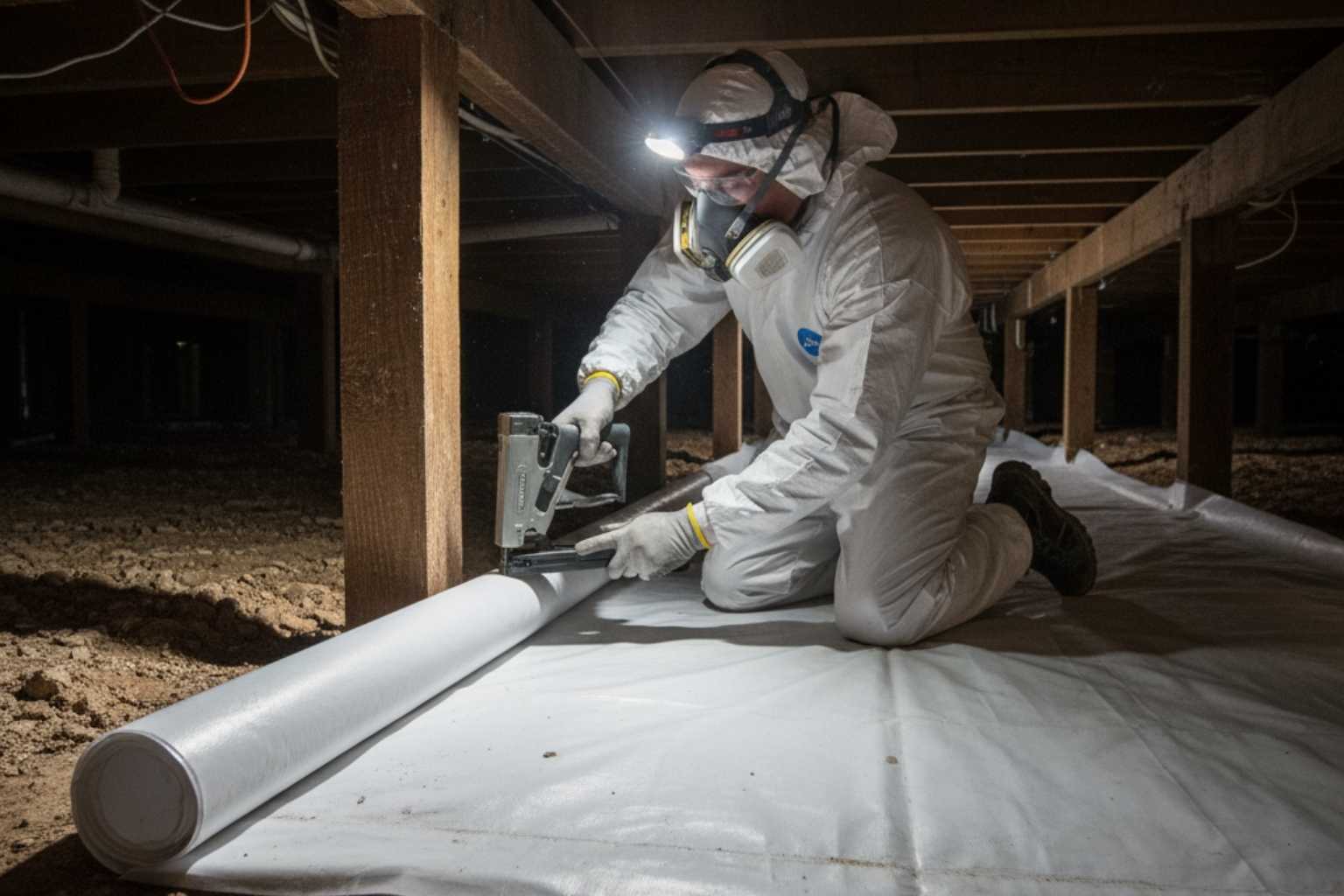 crawl space vapor barrier installation in comfort tx