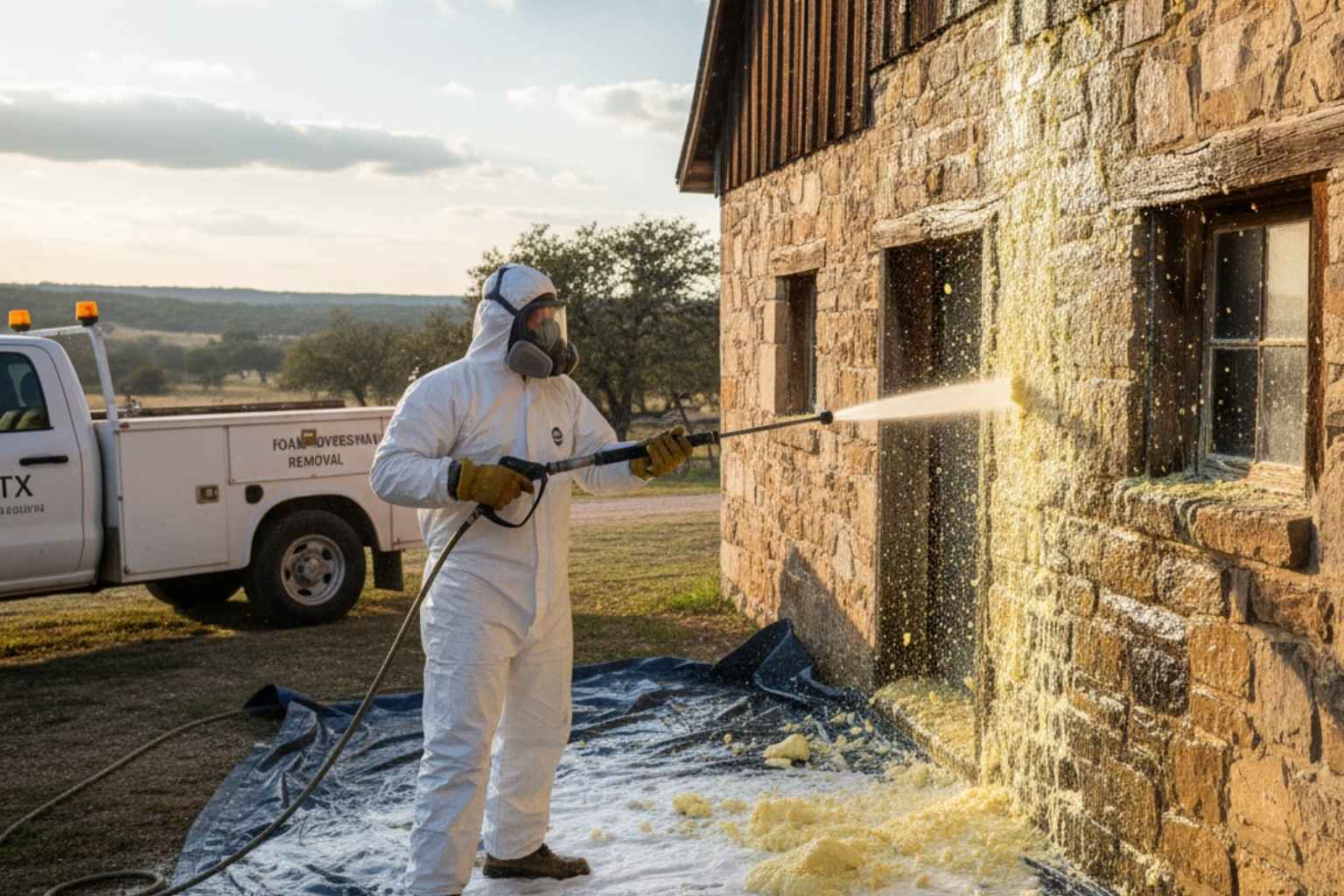 Foam Overspray Removal Service in Doss TX