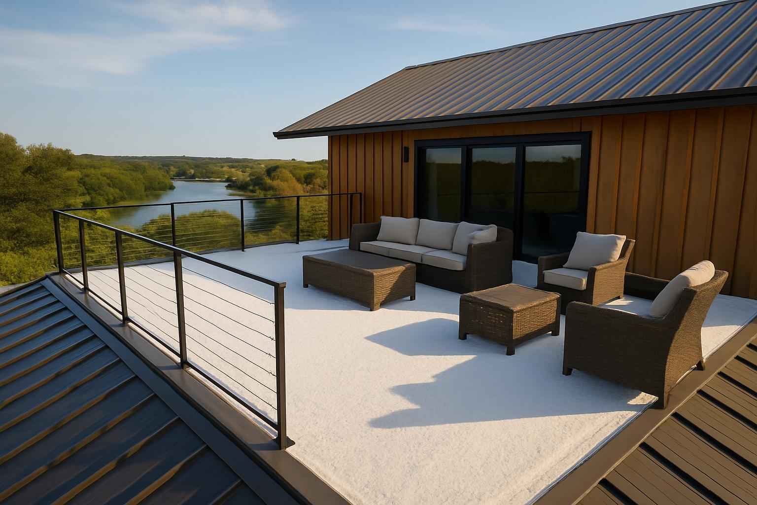 barndominium roof deck foam in cottonwood shores tx