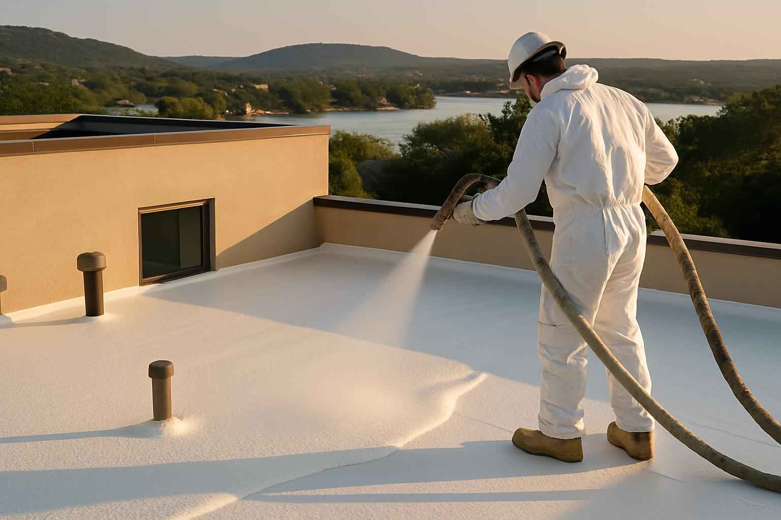foam roof installation service in cottonwood shores tx