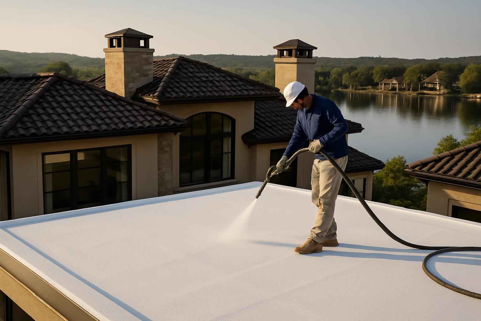 foam roof maintenance service in cottonwood shores tx
